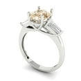 thumbnail image 2 of Clara Pucci 14K White Gold 2.5ct Morganite Three-Stone Ring for Women, 2 of 7