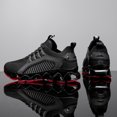 thumbnail image 5 of Men's Breathable Knit Blade-Sole Sneakers, Lightweight Lace-Up Athletic Shoes with Shock Absorption for Running, Gym, and Casual Streetwear, 5 of 10