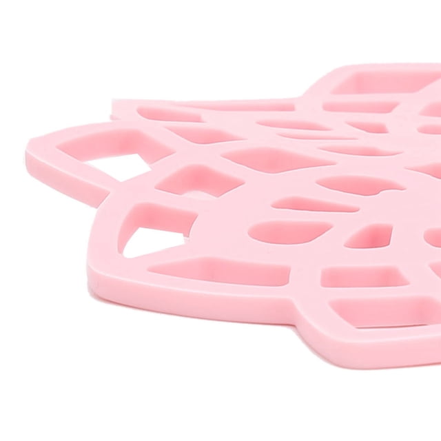 LAFGUR Pink Table Mat Hollow Heat Insulation Pad Cup Bowl Pot Holder Placemat Kitche FS