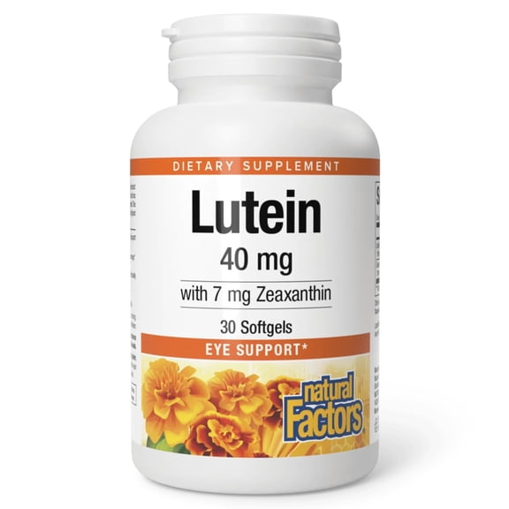 Natural Factors Lutein 40 mg, Antioxidant Support for Healthy Eyes and Skin with Zeaxanthin, 30 Softgels