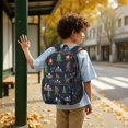 thumbnail image 6 of Bigfoot and Campfire Black Pattern 17" School Backpacks for Teens,Waterproof Oxford Fabric,S-Shape Padded Straps for School,Travel,Hiking,Camping, 6 of 6