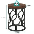thumbnail image 3 of Tribesigns Industrial Round End Table, Small Side Table with Metal Hollow Frame for Living Room, Bedroom, Rustic Brown, 3 of 9
