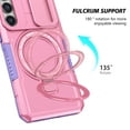 thumbnail image 2 of for Samsung Galaxy S23 Case with Camera Sliding Cover, [Compatible with MagSafe] with Magnetic Ring Kickstand, Military Grade Heavy Duty Protection Phone Case for Samsung Galaxy S23, Pink, 2 of 10