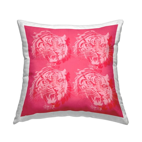 Stupell Industries Pop Style Pink Tigers Decorative Printed Throw Pillow Design by Lil' Rue