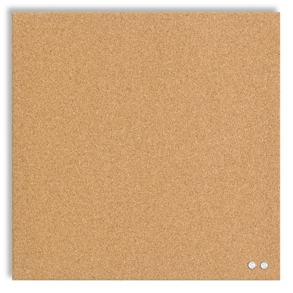U Brands Square Frameless Cork Bulletin Board, 14 x 14 x 1 in., Brown, 463U