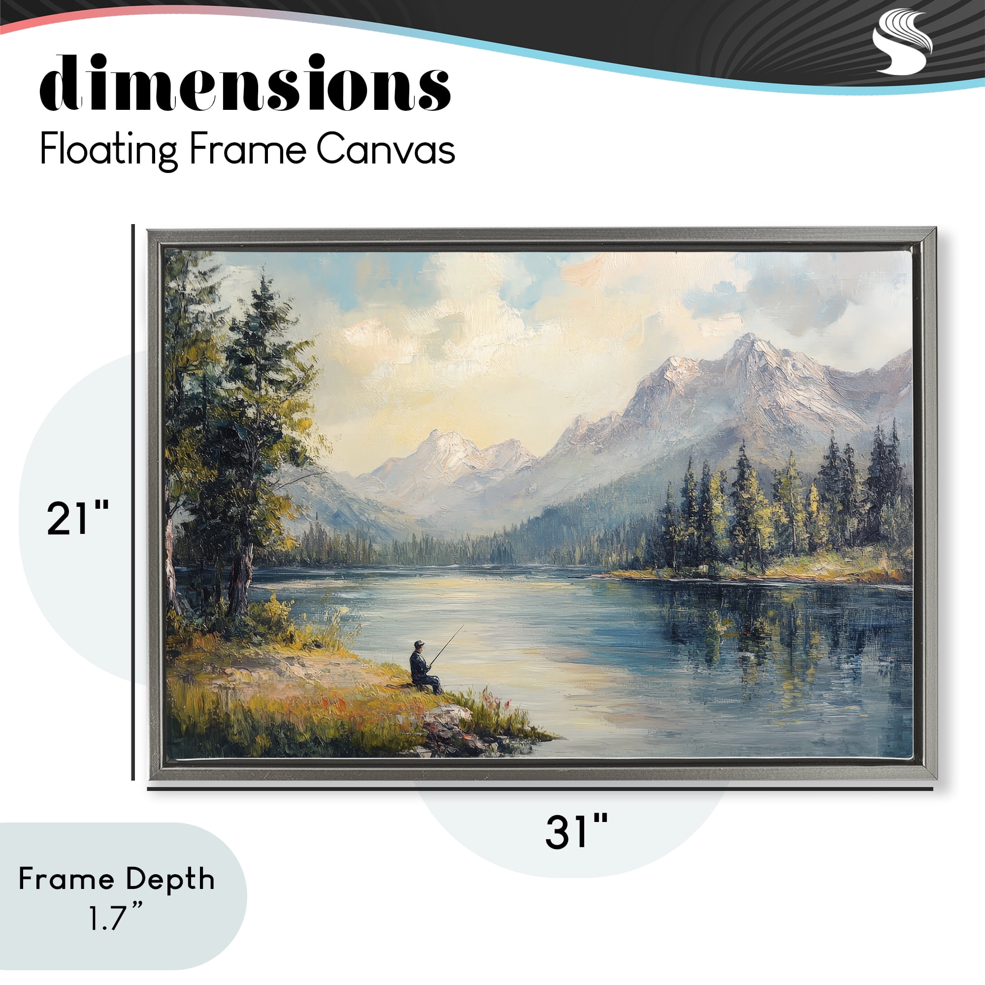 Stupell Industries Secret Fishing Spot Gray Framed Floater Canvas Wall Art, design by Petal Prints Design