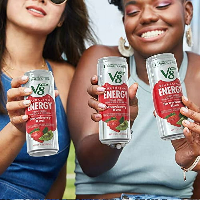 木苺 V8 +SPARKLING ENERGY Strawberry Kiwi Energy Drink, Made With Real