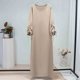 thumbnail image 3 of Vestido Largo Cordón Lace Long Casual Loose Maxi Mujeres Transpirables (Caki XL), 3 of 9