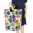 thumbnail image 4 of Yayeee Freestanding Laundry Hamper with Handle Collapsible Large Storage Basket for Clothes, Purple Clover Pattern, 4 of 7