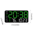 thumbnail image 2 of LED Digital Wall Clock with Calendar, Alarm & Temperature Display for Home Office Bedroom Living Room, Tabletop or Wall Mount, 1 Pack, 2 of 5