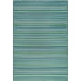 thumbnail image 3 of 4x6 Waterproof, Reversible Plastic Straw Outdoor Rugs for Patios | Also for Camping, RV, Deck, Porch, Balcony, Camp, Patio | Aqua, Stripe | Size: 3'9'' x 5'11'', 3 of 7