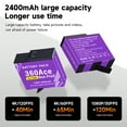 thumbnail image 5 of CITYORK Insta360 Ace Pro Battery(2 Packs) with Fast Charger, 2400mAh High Capacity Rechargeable Battery and 3 Slot Intelligent LCD Screen Charger for Insta360 Ace/ Ace Pro/ Ace Pro2 Action Camera, 5 of 9