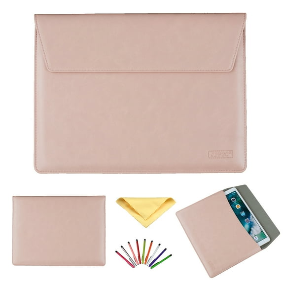 Universal 9.6 inch 9.7 inch 10.1 inch Tablet Sleeve Bag Pouch Case Soft PU Leather Folio Case for iPad 9.7 2018 2017 Amazon Kindle Fire HD 10 Galaxy Tab E 9.6 Tab A 9.7 Tab A 10.1 ETC, Pink