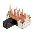 thumbnail image 4 of 10Pcs Interruptor deslizante horizontal DPDT 2P2T 6 terminales panel de retención, 4 of 5