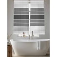 thumbnail image 6 of Gradient Grey Striped Semi Sheer Curtains 72 Inch Length 2 Panels Set, Simple Farm Stripes Minimalist Sheer Kitchen Curtain Privacy Voile Window Curtain for Living Room Bedroom Rod Pocket Drapes, 6 of 7