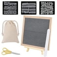 thumbnail image 3 of HEMOTON 10 inches Grey Felt Letter Board Set with 580 Characters 1 Wood Stand 1 Storage Bag 1 Scissor 1 Nail File 1 Letter, 3 of 6