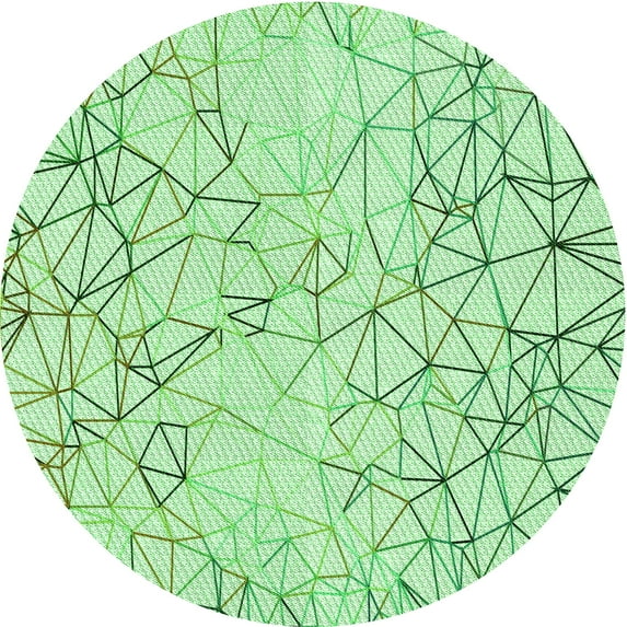 Ahgly Company Indoor Round Patterned Mint Green Area Rugs, 6' Round