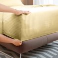 thumbnail image 3 of ROYALE LINENS 4 Piece Full Sheets Set - Soft Brushed 1800 Microfiber Bedding - 1 Fitted, 1 Flat Sheet, 2 Pillow Cases - Wrinkle Free & Fade Resistant - Hotel Luxury Bed Sheets (Stripe Sand, Full), 3 of 9