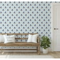 thumbnail image 4 of S4Sassy Modern Retro Floral Wallpaper - Blue Bohemian Wall Covering, 25" X 60" Self-Adhesive Plain Vinyl Wallpaper, Decorative Wallwrap, Easy Diy Wall Covering For Bedroom, Cabinets, Living Spaces, 4 of 8