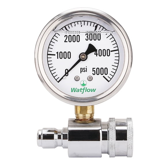 Watflow Pressure Washer Pressure Gauge Kit Attachment, Quick Connect