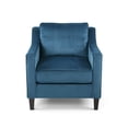 thumbnail image 1 of Milo Contemporary Velvet Club Chair, Blue and Dark Brown, 1 of 8