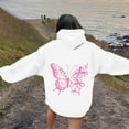 thumbnail image 5 of Womens Oversized Hooded Sweatshirt Pink Ribbon Graphic Long Sleeve Cancer Awareness Hoodies Fall Fashion Tops 2025, 5 of 5