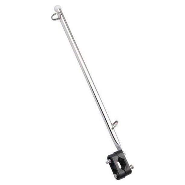 Riwesomey Soporte de riel de montaje en poste, soporte de bandera, mano de obra fina de acero inoxidable, ahorro de espacio con cordón, tira de Bombillas para automóviles