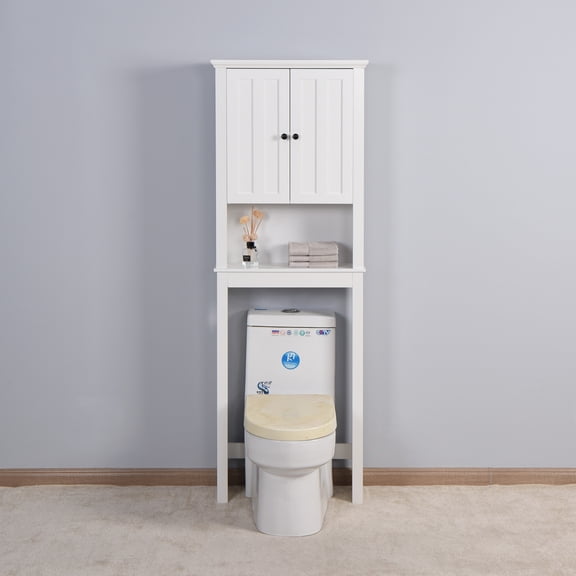 Noble House Over-the-Toilet Storage Cabinet with Adjustable Shelf, Bathroom Space Saver, White