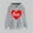 Gray, variant on Women's Valentine's Day Sweatshirt Trendy Long Sleeves Heart Print Shirt Comfy Versatile Tops With Pocket Army Green M