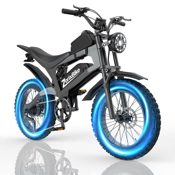 ZorixBike Electric Bike for Adults, Peak 1500W Brushless Motor Ebike, 20"x 4" Fat Tire E-Mountain Bike, 48V 20AH Battery 80 Miles, UL2849 Certified