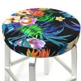 thumbnail image 3 of Balery Colorful Flowers Velvet Round Bar Chair Cushion Cover Adjustable, Protects From Scratches And Stains, Soft & Washable Ideal For Wooden And Metal Stools - 13 Inch, 3 of 7
