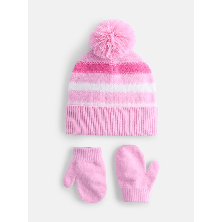 Wonder Nation Pom Pom Beanie and Mittens Set, 2-Piece photo 1