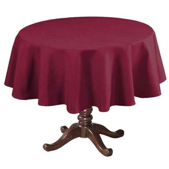 Mantel H.VERSAILTEX de lino texturizado redondo 178 cm, rojo navideño