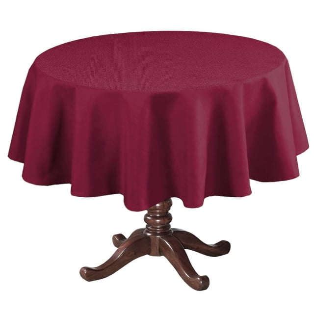 Mantel H.VERSAILTEX de lino texturizado redondo 178 cm, rojo navideño