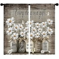 thumbnail image 6 of Farmhouse Floral Curtains, Rustic Vintage Flower Country Window Curtains 42x63 Inch for Bedroom Living Room Decor, Daisy Wooden Barn Door Window Drapes Treatment Draperies Fabric Rod Pocket, 6 of 6