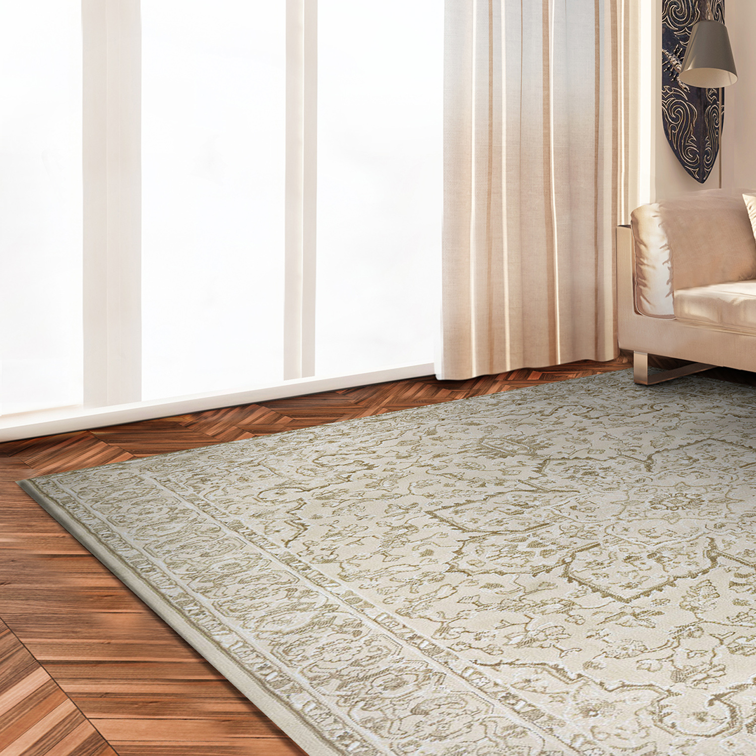 Couristan Marina Siena Champagne Area Rug