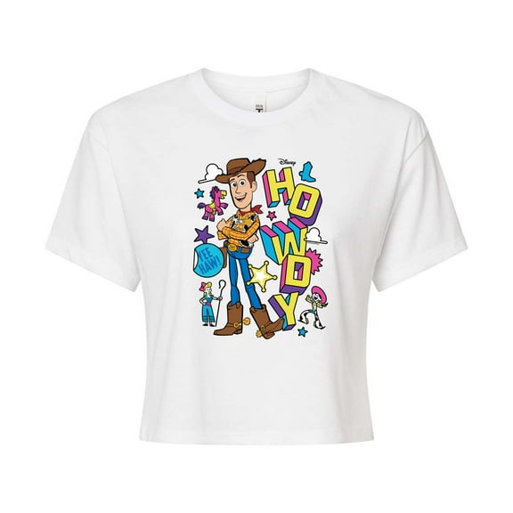 Toy Story 4 - Woody Howdy - Juniors Cropped Cotton Blend T-Shirt