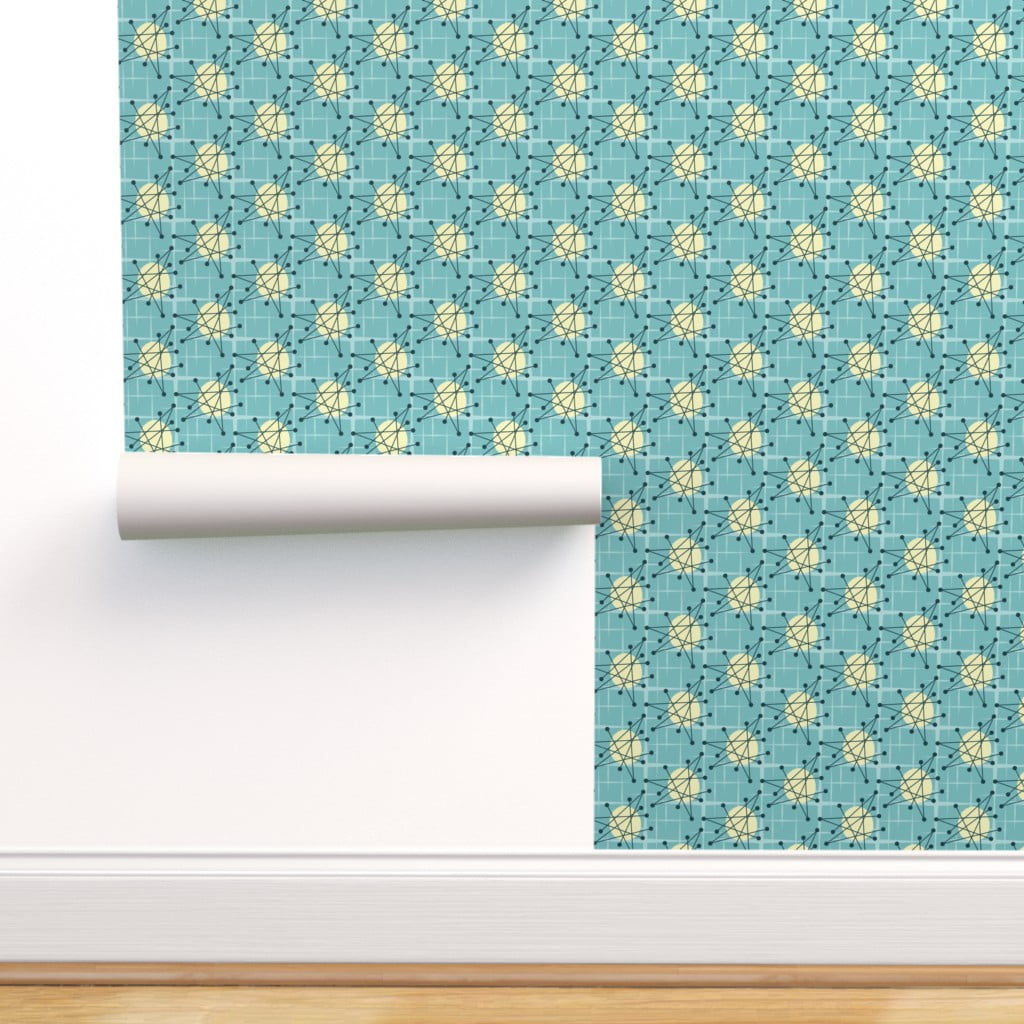 Removable Water-Activated Wallpaper 1950S Mid Century Modern Mod Atomic Retro 