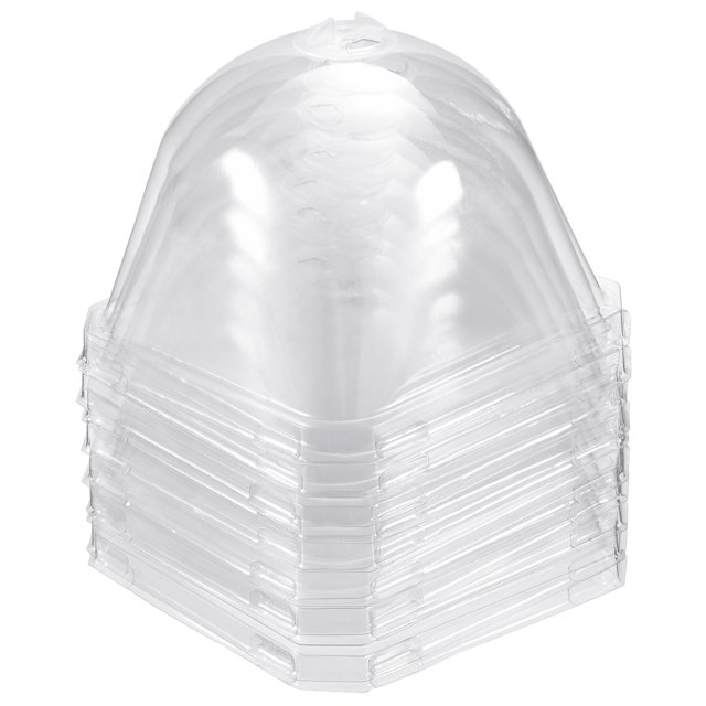 Unique Bargains 10cm x 10cm Garden Cloche Dome Square Plastic Humidity Plant Protector Cover Clear 10 Pack