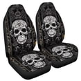 thumbnail image 2 of Chririnla Car Seat Covers for Men Women Gray Boho Sugar Skull Pattern Front Seat Protector Cover Waterproof Full Set of 2pc Universal Size for Car, Truck or SUVs, 2 of 7