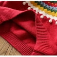 thumbnail image 5 of Rohuuque Baby Girl Boy Toddler Knit Sweater Christmas Round Neck Long Sleeve Blouse Pullover Oversized Sweatshirt Warm Kids Tops 9 Years Red, 5 of 5