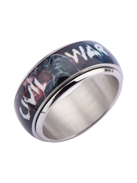 Marvel Captain America Civil War Comic Stainless Steel Spinner Ring | 10
