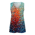 thumbnail image 4 of Gibobby Mujeres Casual Tie Dye Vintage Impresión Cuello en V Sin mangas Chaleco Camiseta Blusa Tops(Verde,CH), 4 of 5