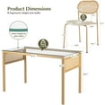 thumbnail image 2 of COSVALVE 5 Piece Boho Dining Table and 4 Chairs, Tempered Glass Table with Rattan Decor, Upholstered Cane Dining Chair with Rattan Back, Metal Legs, 2 of 9