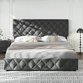 thumbnail image 6 of Eastvita Full/Queen/King Size Bed Frame with 4 Storage Drawers and Headboard, Linen Upholstered Platform Bed Frame, Diamond Stitched Button Tufted, Easy Assemble, Noise-Free, No Box Spring Needed, 6 of 7