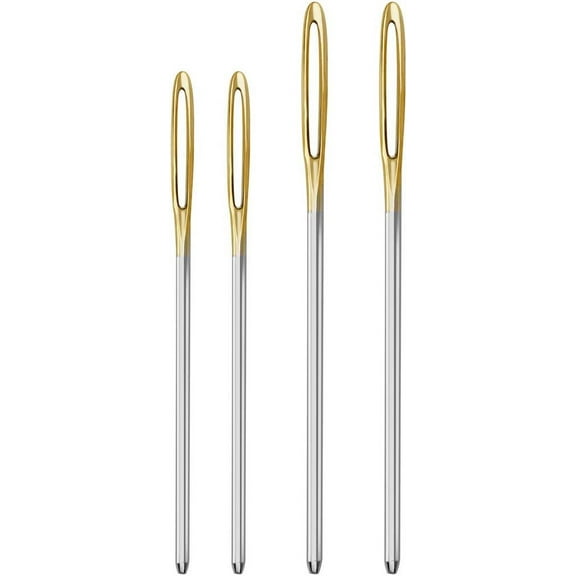 4 Pieces Blunt Needles Steel Large-Eye,Eye Sewing Needles,Yarn Knitting Needles Sewing Needles fit for Tapestry Darning or DIY Crafting