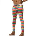 thumbnail image 4 of ZVNAΖH Men's Thermal Underwear Bottoms, Striped Leggings for Men, U-Shaped Design Breathable Tights, Holiday Clearance Sale, Sizes M-XXL, 4 of 7