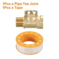 thumbnail image 3 of Brass Tee Pipe Fitting, G1/2"(Female x Female x Male) 3 Way T-Connector, 3 of 7