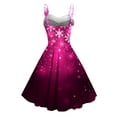 thumbnail image 3 of Christmas Dresses for Women Suspender Snowflake Print Vintage Dress Sleeveless Round Neck Dress, 3 of 3