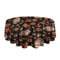 thumbnail image 5 of Fall Football and Autumn Leaves Pattern Round Tablecloth 60" X 60",Wrinkle Wipeable Table Cloth for Kitchen Dining Room Picnic Patio Party, 5 of 6